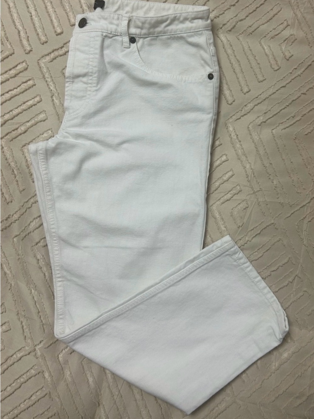 The Row White Cropped Ankle Jeans